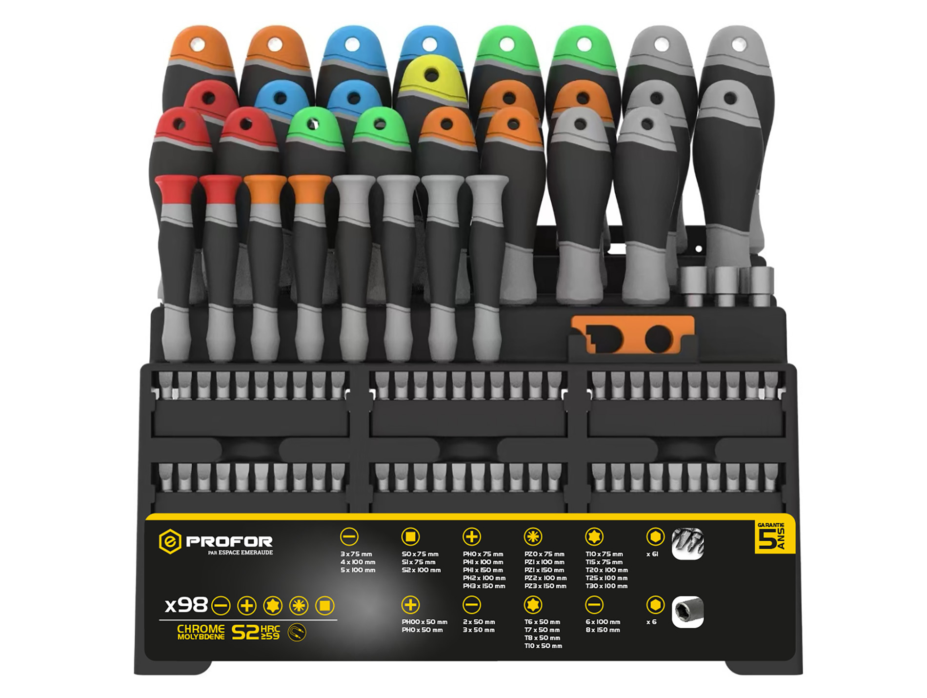 Jeu de 98 tournevis à embouts PROFOR